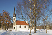 Elend, smallest wooden church in Germany, winter, snow, Harz mountains, Saxony Anhalt, Germany