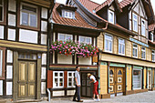 Wernigerode, old town, smallest house, Harz mountains, Saxony Anhalt, Germany
