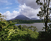 Arenal Volcano and Lake Arenal. Arenal National Park. Costa Rica
