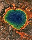Aerial of Grand Prismatic Spring. Yellowstone National Park. Wyoming. USA