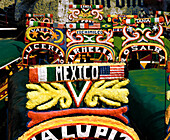 Trajineras (ornated rafts). Xochimilco. Mexico