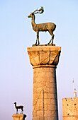 Stag Pillar. Mandraki Harbor. Rhodes. Greece