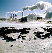 Geothermal power plant. The Blue Lagoon. Grindavik. Iceland