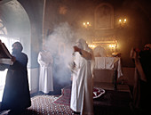 Coptic egyptian mass. Jerusalem. Israel