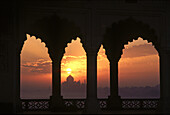 Taj Mahal from Agra fort. India