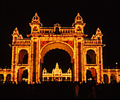 Entrance of the Maharaja Palace. Mysore. Karnataka. India