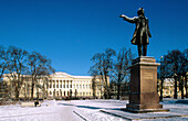 Pushkin statue in front of Michaelovsky Palace (Russian museum). St. Petersburg. Russia