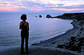 Woman at Petra Tou Romiou (supposed birthplace of Aphrodite). Cyprus