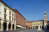 View of Vittorio Emmanuele II Square in Rovigo. Veneto, Italy