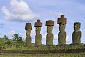 Ahu Nau Nau. Anakena. Easter Island. Chile.