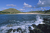 Anakena beach. Anakena. Easter Island. Chile.