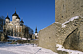 Alexander Nevski Cathedral and Megedu tower, upper town. Tallinn, Estonia
