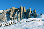 View from Passo Sello. Dolomites. Trentino Alto Adige. Italy.