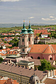 Town & Minorite Church from Lyceum Rooftop. Eger. Northern Uplands. Hungary. 2004.