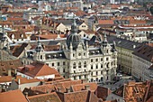 Town View with Town Hall (Rathaus) from the Schlossberg. Daytime. Graz. Styria (Stiermark). Austria. 2004.