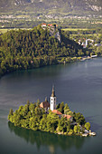 Lake Bled View from Mala Osojnica hill. Bled. Gorenjska. Slovenia.