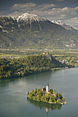 Lake Bled View from Mala Osojnica hill. Bled. Gorenjska. Slovenia.