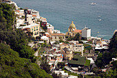 Town View with Santa Maria Assunta Church / Daytime. Positano. Amalfi Coast. Campania. Italy.