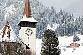 Kandertal Valley- Town Church / Winter. Frutigen. Bern. Switzerland.