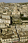San Giorgio Church & Town from the West at sunset, Modica. Sicily, Italy