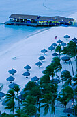 High Rise Resort Area. Beach bar. Aruba. Dutch Caribbean.