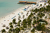 High Rise Resort Area. Palm Beach from Wyndham Hotel. Aruba. Dutch Caribbean.