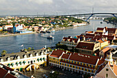 Town Overview along Sint Anna Baai. Willemstad. Curaçao. Netherlands Antilles.