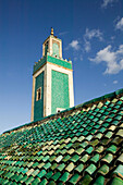 Morocco-Meknes: Exterior View of the Grande Mosque Minaret from the Medersa Bou Inania