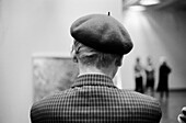 Man with beret. Tokyo Metro Art Space. Tokyo. Japan