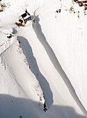 Snow region and chapel under the Pilatus Mountains. Switzerland