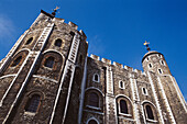 Detail of White Tower, central keep of Tower of London fortress. London. England