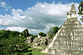Temple I and North acropolis, Mayan ruins of Tikal. Peten region, Guatemala