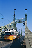 Hungary, Budapest, Bridge of Liberty, made by Gustav Eiffel over Danube.