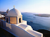 Greece, Cyclades, Santorini, Thira, Church.