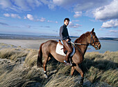 Horse riding on the beach. Le Touquet. Normandy, France