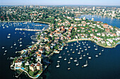 Aerial view. Harbour bridge , Sydney Bay. Sydney. Australia.