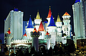 Excalibur Hotel-Casino at night. Las Vegas