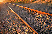 Sunset railroad tracks