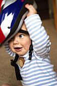 baby with bike helmet