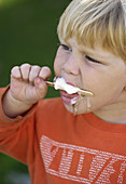 toddler eating ice cream