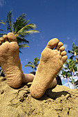 beach feet resting