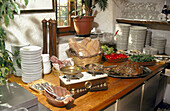 Home cookings. Restaurant, buffet. Italy