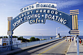 Santa Monica pier sign. Santa Monica. California, USA