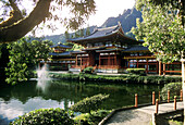 Byodo-in Temple and haiku gardens. Kaneohe. Oahu, Hawaii. USA