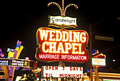 Wedding Chapel sign, The Strip. Las Vegas. Nevada, USA