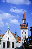 Heiliggeistkirche and old Town Hall. Munich. Oberbayern. Germany