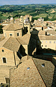 Overview of Macerata and its cathedral. Marche. Italy