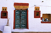 Front of a indian house. Barmer. Rajasthan. India