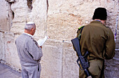 Men at Wailing Wall. Jerusalem. Israel