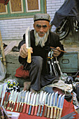 Upal market near Kashgar. Ouigour ethnic group. Sinkiang Province (Xinjiang). China